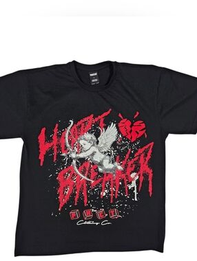 Heart Breaker Cherub T-Shirt Free Love Phatcat Black Red Adult Large Streetwear